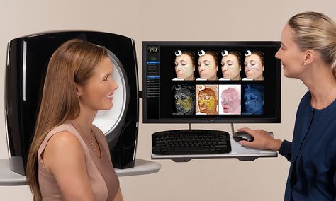 VISIA is a multi-spectral imaging system captures key visual information for six areas affecting complexion health and appearance: •Wrinkles •Spots •UV Spots •Pore Size •Texture/Evenness •Porphyrins (bacterial count) Facial Pictures, Skin Analysis, Brown Spots Removal, Skincare Blog, Reconstructive Surgery, Medical Aesthetic, Spot Uv, Deep Wrinkles, Dermal Fillers