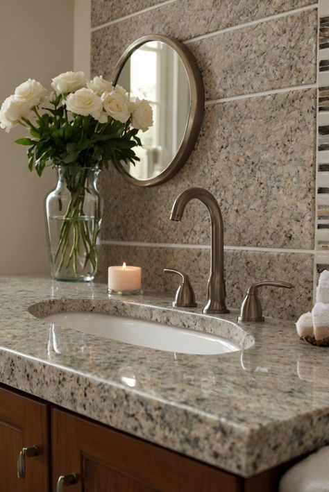 Explore the durability and heat resistance of granite bathroom countertops in this daily interior designer routine. Discover how granite adds functionality and elegance to your space.
#ad  


#Bathroom 
#wallpaint2024
 #color2024
 #DIYpainting
 ##DIYhomedecor
 #Fixhome Brown Granite Countertops Bathroom Decor, Gray Granite Countertops Bathroom, Granite Bathroom Ideas, Granite Countertops Bathroom, Ad Bathroom, Grey Granite Countertops, Brown Granite Countertops, Light Grey Bathrooms, Granite Bathroom Countertops