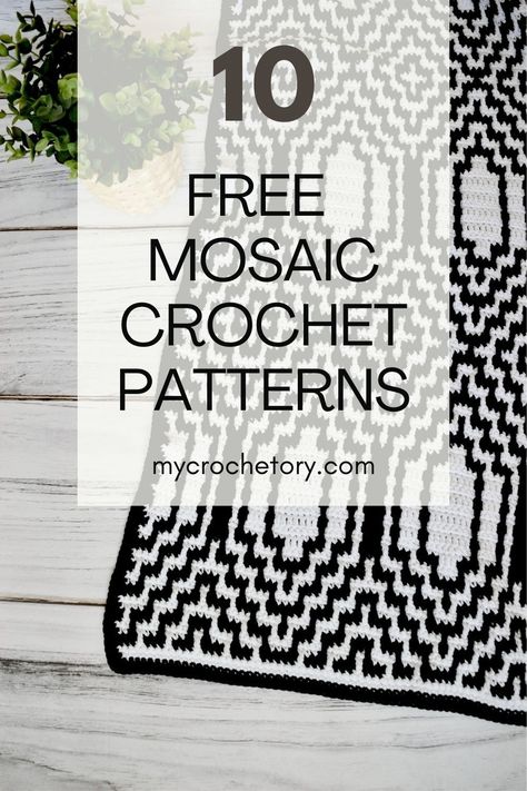 Mosaic Crochet Negative Stitch, How To Crochet Mosaic Patterns, Crochet Blanket Patterns Mosaic, Free Crochet Along Patterns, Halloween Mosaic Crochet Free, Free Mosaic Crochet Blanket Patterns, Free Mosaic Patterns Crochet, Interlocking Mosaic Crochet, Celtic Mosaic Crochet Patterns Free