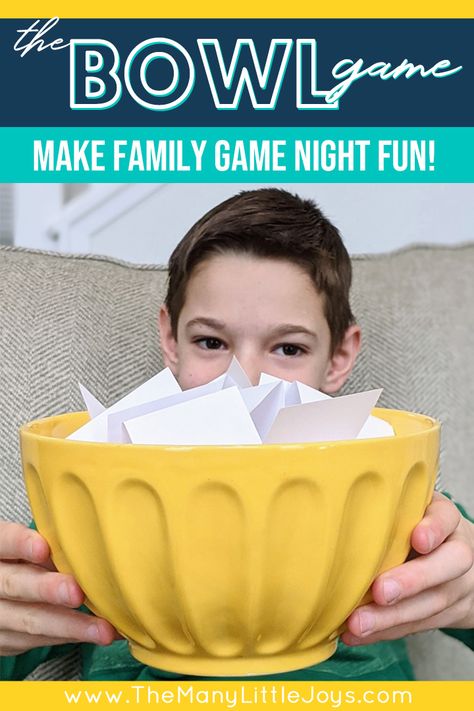 Need new ideas for family game night? You’ll love “The Bowl Game”…a family favorite that’s quick to learn, easy to adapt for all ages, and quite possibly ridiculous! Family Game Night Ideas For All Ages, Best Games For Family Game Night, How To Host A Game Night Party, Family Home Evening Ideas For Adults, Family Game Night Theme, Game Night Ideas For Families, Old Fashioned Games For Kids, Family Gatherings Ideas, Family Night Activities School