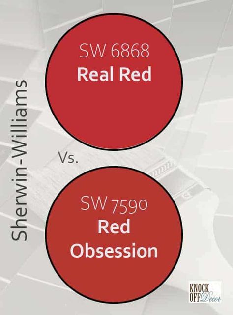 real-red-vs-red-obsession Sw Red Paint Colors, Sherwin Williams Red Front Door, Sw Rustic Red, Sherwin Williams Red Paint Colors Front Doors, Sherwin Williams Positive Red, Sherman Williams Paint, Eclectic Glam, Burgundy Curtains, Sherman Williams