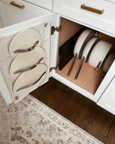 Neatly on Instagram: "Looking for a pot and pan upgrade? Add over the door lid organizers to organize your cooking ware sets beautifully!" Cleaning Product Organization, Alyssa Lenore, Cooking Ware, Pot Lid Storage, Pot And Pans Organization, Pot Organization, Pan Storage, Pan Organization, Pot Storage