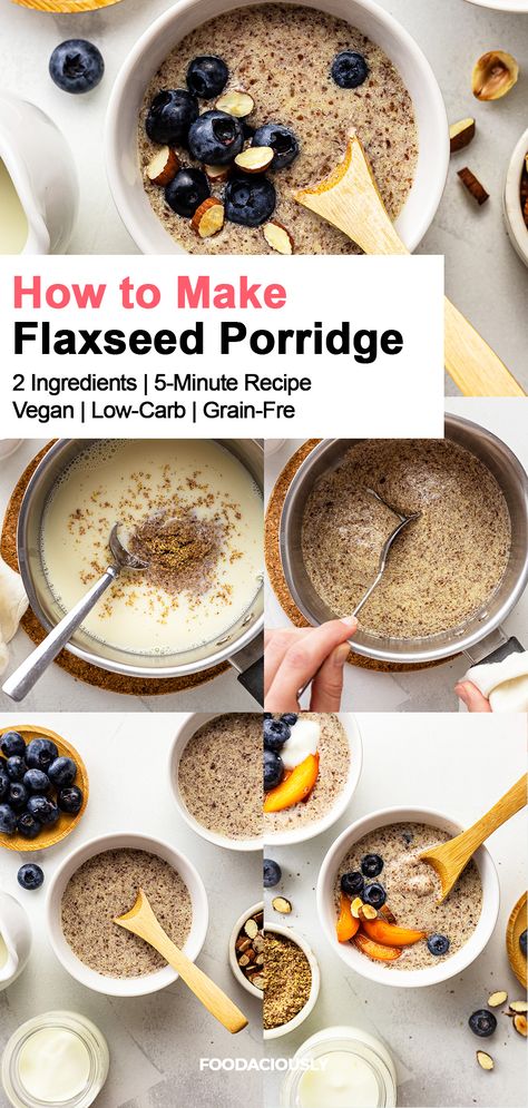 steps of making flaxseed porridge recipe Flax Meal Porridge, Oatmeal With Flaxseed, Flax Powder Recipes, Oatmeal And Flaxseed Recipes, How To Eat Flaxseed, Flaxseed Powder Recipes, Recipes Using Flax Seed, Flax Seed Recipes Breakfast, Flax Meal Recipes