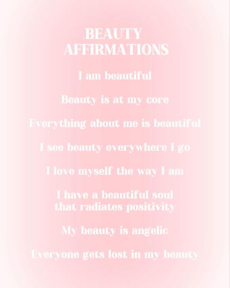 Angelic Beauty Affirmations, Beauty Affirmations, Tell Me Something Good, Lucky Girl, Made By Me, Affirmations, Angel, Beauty, Quick Saves