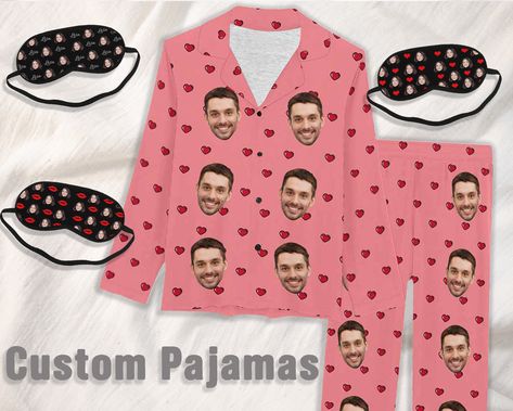 Excited to share the latest addition to my #etsy shop: Women Autumn Long-Sleeved Buttoned Pajamas Set, Personalized Custom Face Pajamas, Customized Pajamas for Bride, Pajama Party Funny Dressing https://etsy.me/3cOYEb1 #pink #bacheloretteparty #thanksgiving #red #victo Funny Pajamas For Women, Bride Pajama, Funny Pajamas, Bridesmaid Pajamas, Bridesmaid Pyjamas, Womens Pajama, Funny Women, Pajamas For Women, Winter Pajamas