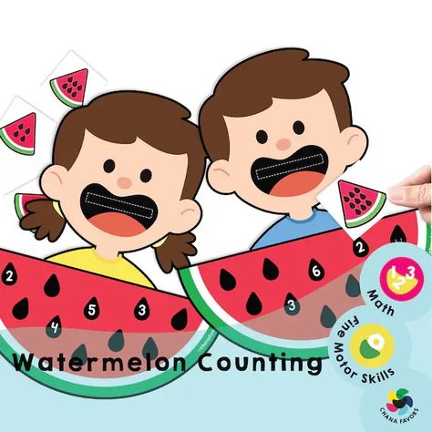 Chanafavors - Etsy Казахстан Watermelon Activities, Counting Practice, Play For Kids, Math Patterns, Math Activity, Counting Activities, Fun Printables, Watermelon Slices, Number Recognition