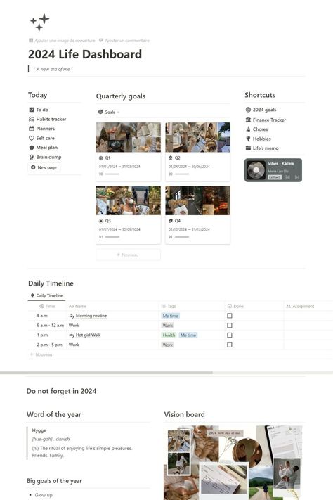 #Notion_Goals_Template #Notion_Dashboard_Template #Life_Dashboard #Notion_Template_Aesthetic Notions Aesthetic, Life Dashboard, Notion Layout, Notion Board, Notion Inspo, Notion Ideas, Ipad Notes, Life Planner Organization, Etsy Planner