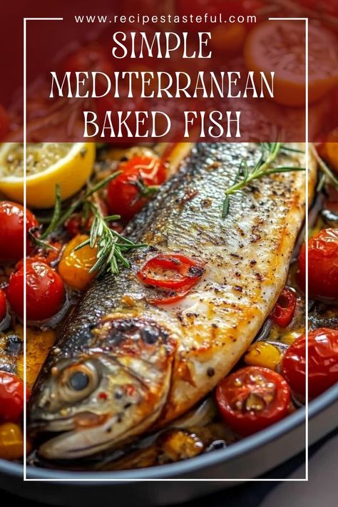 Enjoy a flavorful and healthy meal with this Simple Mediterranean Baked Fish recipe. Featuring seasoned fish fillets baked to perfection with cherry tomatoes and olives, this dish is both easy to make and delicious. Mediterranean Baked Fish, Baked Fish Recipe, Baked Fish Fillet, Fish Recipes Baked, Fish Fillets, Baked Fries, Fish Recipe, Mediterranean Cuisine, Quick Weeknight Meals