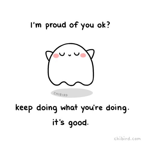 Sometimes we just need to hear someone say they’re proud. ❤ I’m back from vacation, ready to work on making more positive comics! :D Instagram | Patreon | Webtoon Kawaii Quotes, Cheer Up Quotes, Funny Encouragement, Cute Puns, Im Proud Of You, Cute Inspirational Quotes, Vie Motivation, Up Quotes, Cute Messages