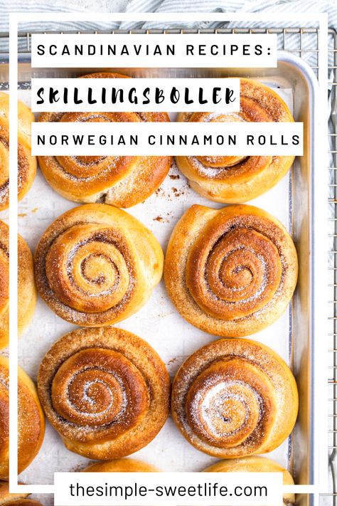 Scandinavian Cinnamon Rolls, Norwegian Cinnamon Rolls, Norwegian Baking Recipes, Norwegian Cinnamon Buns, Scandinavian Baking Recipes, Norwegian Christmas Food, Scandinavian Pastries, Scandinavian Sweets, Norwegian Breakfast