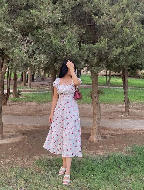 Pose Ideas In Frock, Frock Outfits For Women, Aesthetic Poses In Frock, Poses For Frock Dress, Photo Poses In Frock, Poses On Frock, Poses In Midi Dress, Poses In Frock For Instagram, One Pic Dress