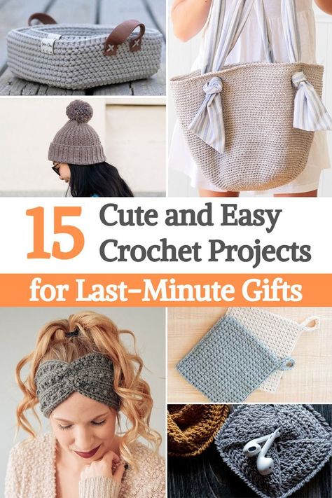 Maybe you feel like you're a gift procrastinator or maybe someone new showed up on your Christmas list at the last minute and you need to prepare something quick.Fear not, this list of crochet patterns is perfect for last-minute crochet gifts! These trendy styles will appeal to the recipient and are perfect for last-minute gifts. They are some patterns that we think would make fun and treasured gifts, plus they are quick and easy to make, perfect for last-minute crochet gift ideas! Quick Crochet Gifts Last Minute, Crochet Gift Ideas For Beginners, Crochet Last Minute Gifts, Quick Crochet Gifts For Friends, Crochet Birthday Gifts Friends, Small Quick Crochet Gifts, Things To Crochet For Gifts, Crochet Coworker Gifts, Quick Crochet Birthday Gifts