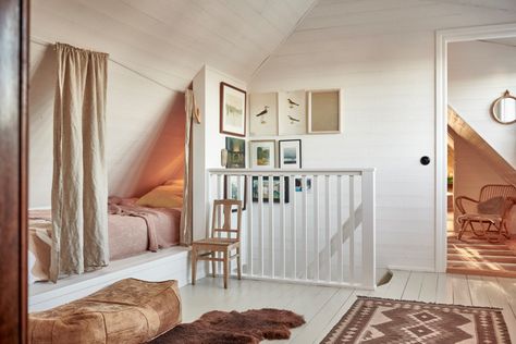 my scandinavian home: A Warm and Relaxed Swedish Cottage by the Sea Cottage Terrace, Swedish Summer House, Swedish Country House, Modern Provincial, Swedish Cottage, Wooden Terrace, Cottage By The Sea, Rustic Traditional, Attic Spaces