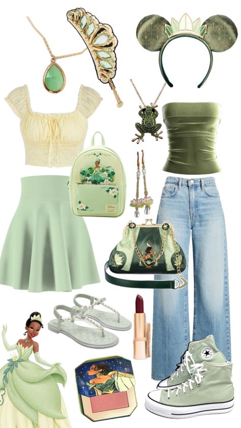 Disney Princess Inspired Outfits, Disney Park Outfit, Disney Bound Outfits Casual, Disney Trip Outfits, Tiana Disney, Disney Outfits Women, Princess Inspired Outfits, Plus Size Disney, Theme Park Outfits