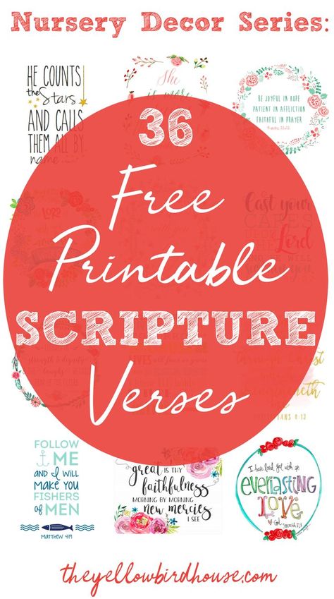 Part 4 in the Nursery Decor on a Budget series! 36 totally free printable scripture verses to hang in your little one's bedroom. Printable bible quote cards. Pretty scripture quotes to use as home decor. Gorgeous free printables for your nursery. Church Nursery Organization, Free Printable Scripture, Church Nursery Decor, Free Scripture Printables, Printable Scripture, Church Nursery, Object Lessons, Christian Printables, Scripture Cards