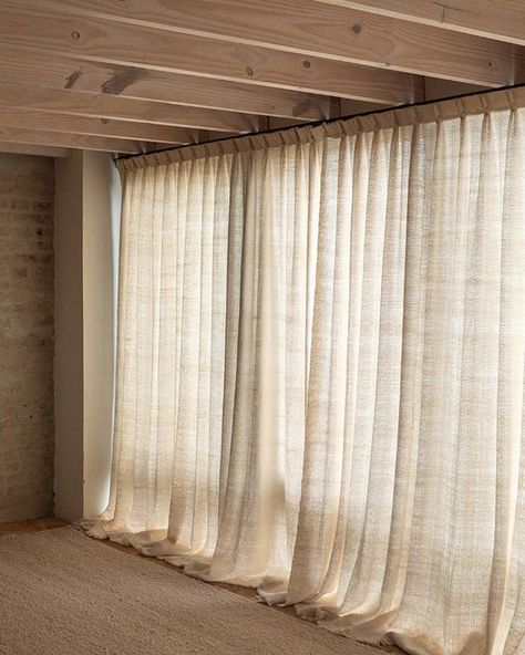 Awanay Handwoven Llama Wool Curtains – atacama home Curtains Studio Apartment, Natural Curtains Living Room, Wabi Sabi Curtains, Spa Curtains, Flowy Curtains, Bedroom Curtains Ideas, Wool Curtains, Cozy Mountain Home, White Curtains Living Room