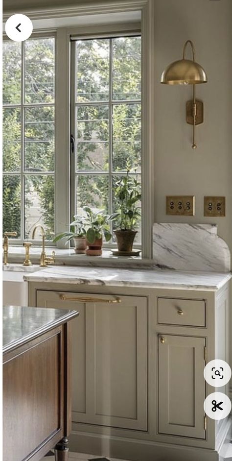 Window Near Stove, Stone Window Sill Kitchen, Trim Around Kitchen Window, Wall Of Windows Kitchen, Sink In Front Of Window, Kitchen Windows Above Sink, Stone Window Sill, Window Above Sink, Pass Through Kitchen