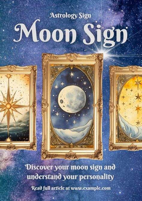 Astrology Posters, Astrology Poster, Moon Astrology, Aesthetic Template, Moon Signs, Best Templates, Astrology Signs, Poster Template, Cool Posters