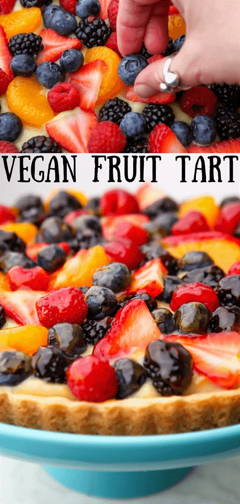 Ostara Foods Vegan, Vegan Desserts Fruit, Vegan Berry Dessert Recipes, Spring Desserts Vegan, Fruit Tart Vegan, Vegan Fruit Dessert Recipes, Vegan Easter Dessert Easy, Vegan Fruity Desserts, Vegan Easter Dessert Recipes