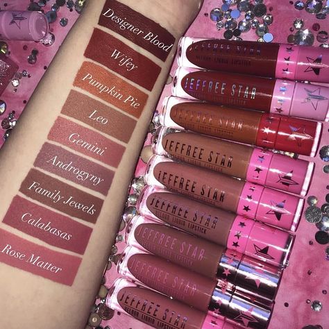 Jeffree Star Cosmetics Lipsticks, Organized Makeup, Jeffree Star Liquid Lipstick, Lip Balm Collection, Makeup Drawer, Star Makeup, Pinterest Makeup, Lipstick Collection, Makeup Swatches