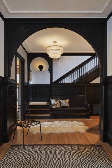 Modern Victorian Modern Home in Cambridge, Massachusetts by Walker… on Dwell Modern Victorian Homes Interior, Victorian Homes Interior, Modern Victorian Homes, Victorian Modern, Victorian Home Interior, Homes Interior, Dark Home, Modern Victorian, Decor Minimalist