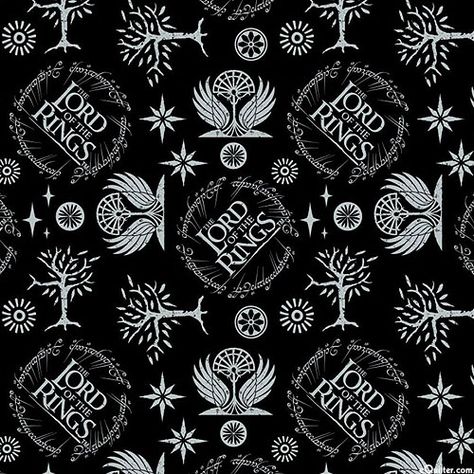 Lord of the Rings II - Iconic Journey - Black Lord Of The Rings Pattern, Lord Of The Rings Quilt Pattern, Lord Of The Rings Sewing Patterns, Lotr Embroidery Pattern, Black And White Lord Of The Rings, Lotr Quilt, Harry Potter Platform, Harry Potter Quidditch, Hogwarts Crest