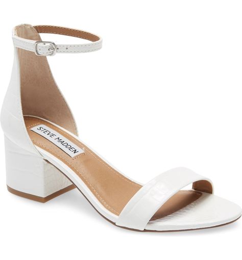 Don't Want Sky-High Heels on Your Wedding Day? Shop These 19 Comfy Options White Sandals Heels, Strap Sandals Women, Ankle Strap Wedges, White Sandals, Fashion Heels, Ankle Strap Heels, Block Heels Sandal, Ankle Straps, Ankle Strap Sandals