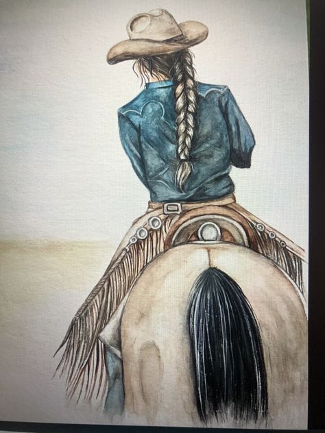 Horse Art Drawing, Horse Sketch, Western Paintings, Cowgirl Art, Horse Drawing, Cowboy Art, Horse Drawings, Equine Art, Diy Canvas Art Painting