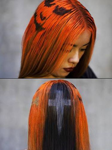 Halloween Hair Color Ideas, Halloween Hair Color, Pumpkin Spice Hair, Hair Stenciling, Bleach London, Dyed Hair Inspiration, Halloween Costumes Makeup, Hair Brained, Halloween Hair