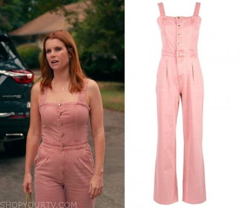 Sweet Magnolias: Season 1 Episode 9 Maddie's Pink Jumpsuit | Shop Your TV Sweet Magnolias Outfits Helen, Maddie Sweet Magnolias, Maddie Sweet Magnolias Hair, Maddie Sweet Magnolias Outfits, Sweet Magnolias Maddie, Sweet Magnolias Poster, Sweet Magnolias Outfits, Sweet Magnolias Annie And Ty, Vaquera Outfits