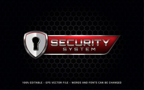 Editable text effect, security system st... | Premium Vector #Freepik #vector #editable-logo #edit #editable-font #editable-text Security System Logo, Logo Edit, Security Logo, Lock Logo, Life Logo, Digital Network, Digital Lock, Branding Template