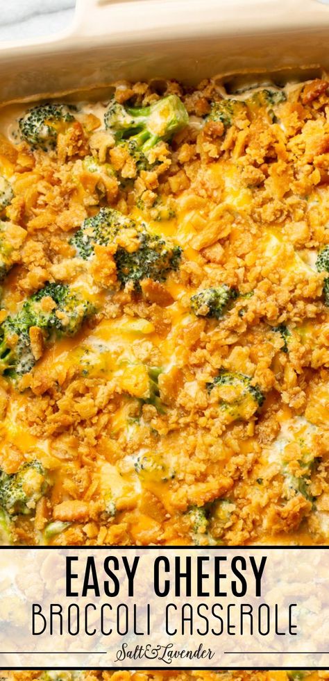 closeup of a baking dish with text overlay that reads easy cheesy broccoli casserole Broccoli Cheddar Casserole, Broccoli Gratin, Broccoli Casserole Recipe, Cheesy Broccoli Casserole, Vegetable Casserole Recipes, Broccoli Recipes Casserole, Cracker Toppings, Broccoli Cheese Casserole, Broccoli Bake