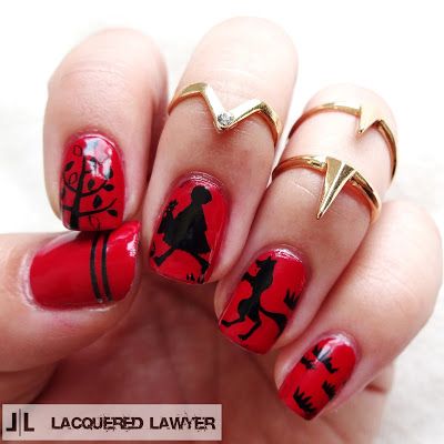 Lacquered Lawyer | Nail Art Blog: Little Red Riding Hood Little Red Riding Hood Nails, Red Riding Hood Nails, Hood Nails, Stamp Template, Image Nails, Animal Nail Art, Goth Nails, Seasonal Nails, Animal Nails