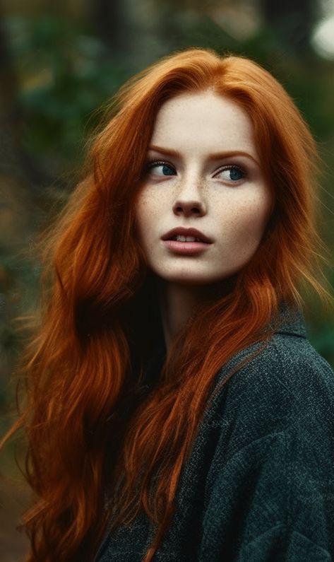 Ginger Hair Dyed, Redhead Characters, Natural Red Hair, Beautiful Red Hair, Female Character Inspiration, Long Red Hair, Bold Makeup, Long Natural Hair, Redhead Girl