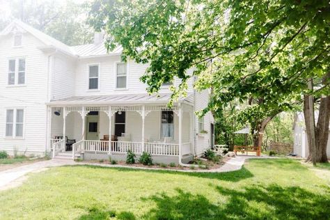 Victorian Farmhouse - Farmhouse on Boone Farmhouse Side Porch, Old Fashioned Farmhouse Exterior, Victorian Farmhouse Porch, 1900s Farmhouse Floor Plans, Historic Farmhouse Plans, Old Farmhouse Floors, Victorian Farmhouse Floor Plans, 1900s Farmhouse Exterior, White Victorian Farmhouse