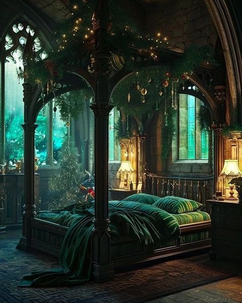 All Posts • Instagram Hogwarts Room Aesthetic, Slytherin Room Aesthetic, Slytherin Bedroom Aesthetic, Slytherin Inspired Bedroom, Forest Bedroom Aesthetic, Slytherin Bedroom, Slytherin Room, Hogwarts Room, Christmas Rooms