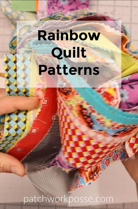 15 Easy to Sew Rainbow Quilt Patterns 1 Rainbow Patchwork Quilt, Rainbow Quilts Ideas Free Pattern, Rainbow Quilts Ideas, Rainbow Quilt Patterns, Rainbow Quilts, Quilt Planner, Layer Cake Quilt Patterns, Cake Quilt, Layer Cake Quilts