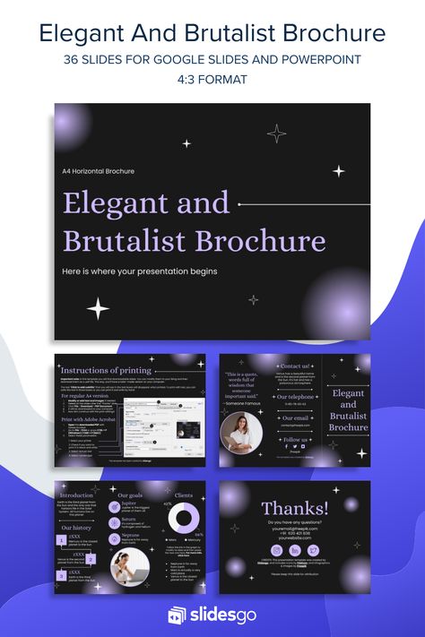 Elegant and Brutalist Brochure Google Slides Themes Templates, Google Slides Templates Free Backgrounds, Tarot Website, Slidesgo Templates, Brochure Stand, Canva Instagram Templates, Free Powerpoint Presentations, Presentation Slides Design, Google Slides Templates