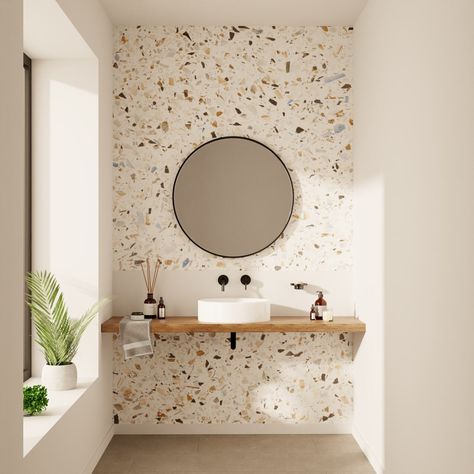 Bathrooms Styles, Terrazzo Bathroom Wall, Terrazzo Toilet, Terrazzo Bathroom Design, Brown Terrazzo, Vibe Bathroom, Terazzo Floor, Terrazzo Bathroom, Small Toilet Room