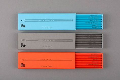 Art Pencil Set, The School Of Life, School Of Life, Stationery Packaging, Pencil Design, Boss Life, Stationary Design, Graphic Design Packaging, Packing Design