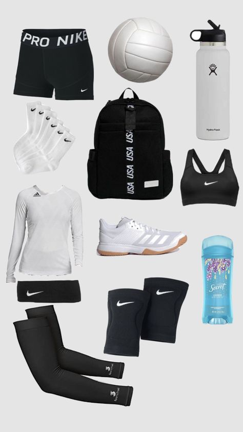 Volleyball Girls Outfits, Volleyball Essentials, Volleyball Practice Outfits, Cute Volleyball Outfits, Vollyball Outfits, Volleyball Outfit, Volleyball Bag, Cute Athletic Outfits, Volleyball Gear