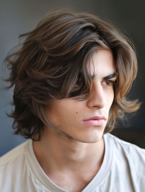 Layered Haircut Men Long, Long Layered Hair Man, Men's Haircuts Long, Man Straight Haircut, Men’s Long Layered Haircut, Straight Long Hair Men, Men Wavy Haircut, Mens Hairstyles Long Hair, Men Wavy Hairstyles