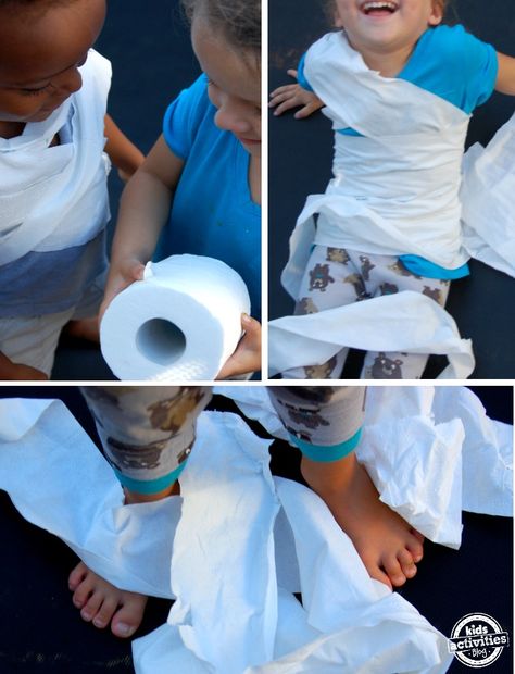 Looking for a great Halloween game to play with your kids?  Check out this idea for some Halloween fun as a family with the Mummy Game.  We love family fun and silliness here at Kids Activities Blog! Ah… the lure of the toilet paper roll.  I don’t know about you, but I have followed my … Toilet Paper Mummy, Preschool Halloween Games, Mummy Game, Christian Halloween Crafts, Mummy Games, Easy Halloween Drawings, Christian Halloween, Graduation Party Games, Fun Halloween Games