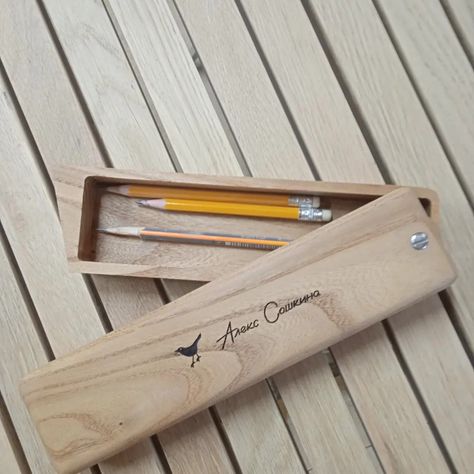 wooden case #pencilcase wooden pencil case Wooden Pencil Box Ideas, Wooden Pencil Case, Wooden Pencil Box, Laser Ideas, Wooden Pencil, Pencil Boxes, Wood Case, Woodworking Ideas, Pencil Case