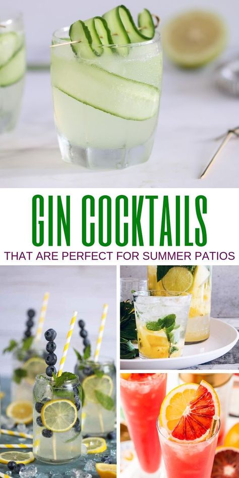 Gin Cocktails That are Perfect for Summer Patios | Gin Cocktails | Cocktails Made with Gin | Best Summer Cocktails | Summer Cocktails | Juniper Flavored Cocktails | #gin #cocktails #junipercocktails Light Summer Cocktails, Gin Collins, Cointreau Cocktails, Easy Gin Cocktails, Cocktails Made With Gin, Ginger Beer Cocktail, Gin Fizz Cocktail, Cocktails Summer, Collins Cocktail