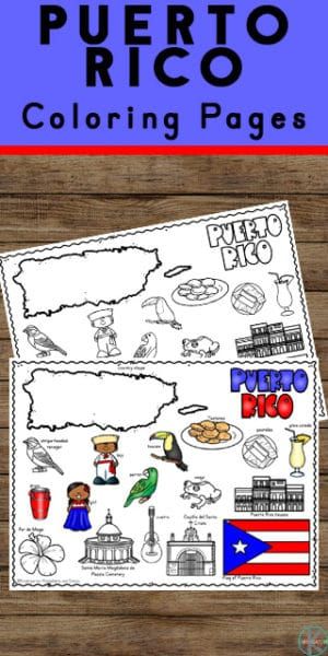 Christmas In Puerto Rico, Hispanic Heritage Month Activities, Puerto Rico Food, Geography For Kids, Continents And Oceans, Spanish Heritage, Puerto Rico History, Puerto Rico Art, Food Coloring Pages