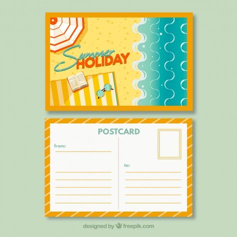 Postcard Design Ideas, Postcard Design Inspiration, Post Card Design, Postcards Inspiration, Postcard Layout, Summer Template, Diy Postcard, City Postcard, Picture Templates