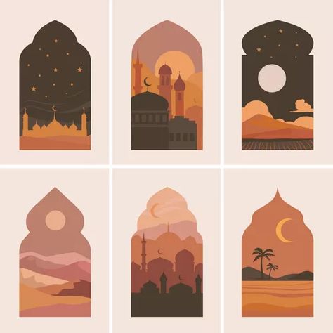 Crescent and lantern on ramadan greeting card Vector Image Islamic Architecture Illustration, Ramadan Illustration Design, Ramadan Card Ideas, Ramadan Cards Design, Ramadan Illustration Art, Ramadan Design Ideas, Ramadan Paintings, Hari Raya Illustration, Ramadan Artwork