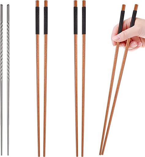 Amazon.com: 3 Pairs Long Cooking Chopsticks 15.3 Inch Extra Long Stainless Steel Chopsticks and 16.5 Inch Extra Long Wooden Kitchen Frying Chopsticks for Hot Pot, Frying, Noodle, Cooking Favor : Home & Kitchen Wooden Chopsticks, Healing Magic, Light Kitchen, Spiral Design, Kitchen Cooking, Wooden Kitchen, Apple Phone, In Kitchen, Hot Pot