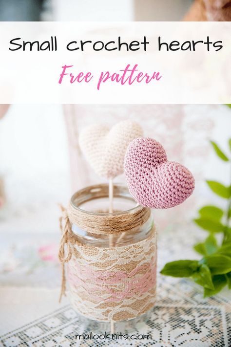 Crochet small hearts free pattern | wedding decoration Free Heart Crochet Pattern, Wedding Crochet Patterns, Handmade Wedding Decorations, Crochet Hearts, Tema Disney, Crochet Heart Pattern, Small Crochet, Valentines Crochet, Crochet Wedding